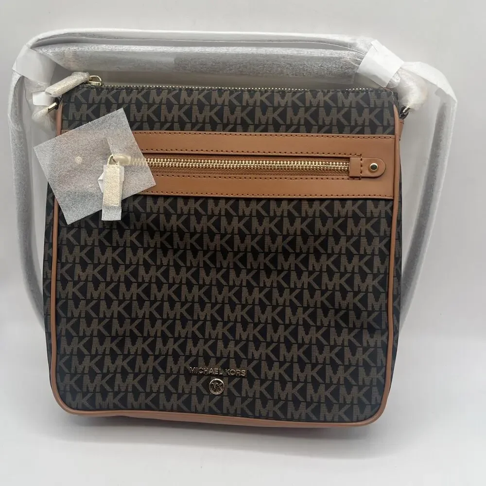 MICHAEL Michael Kors Jet Set Charm Large Crossbody Brown Nylon Bag